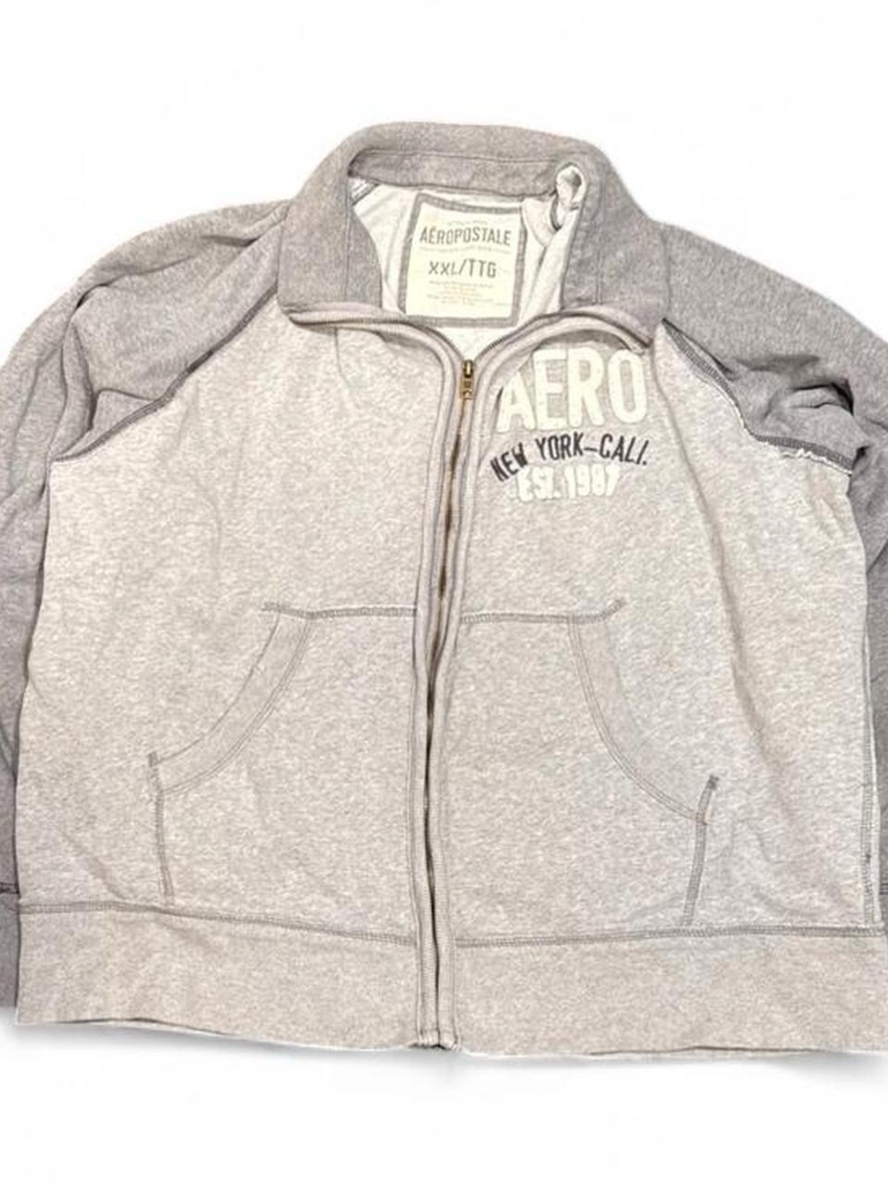 Y2K Aeropostale Distressed Colorblock Zip Up Track Jacket